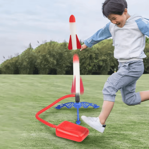Foot Powered Flying Rocket Launcher Toy Outdoor Stomp Rocket Cannon for Kids