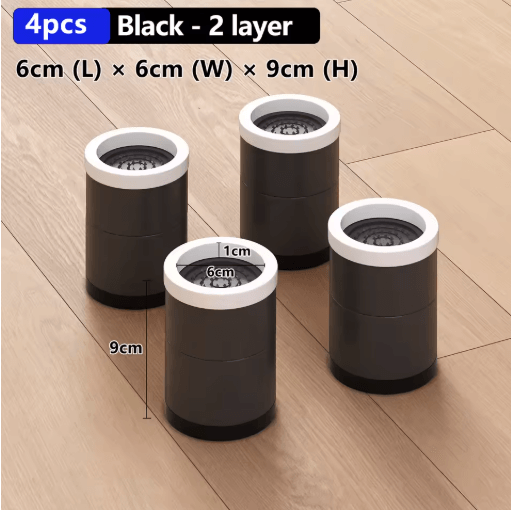 Stackable Furniture Heightening Foot Pads Adjustable Table Cabinet and Bed Leg Risers