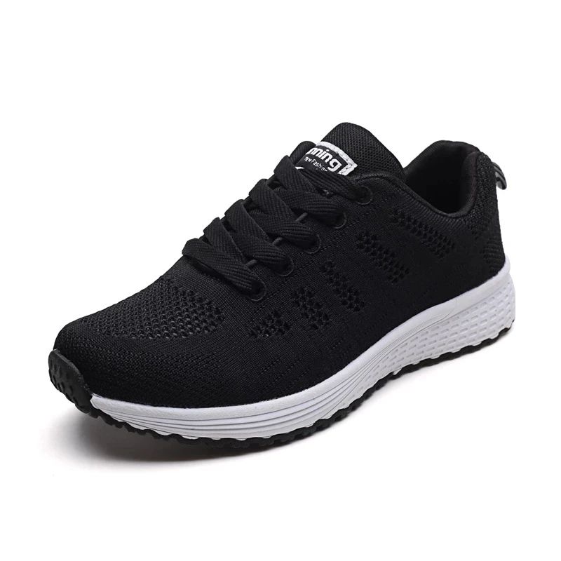 Womens Breathable Mesh Walking Sneakers – Lightweight Slip-On Flats with Vulcanized Grip