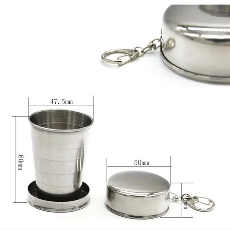 Stainless Steel Folding Cup, Camping Cookware, Retractable Cup, Teacups, Teaware, Camp Utensils, Tableware, Folded Cup