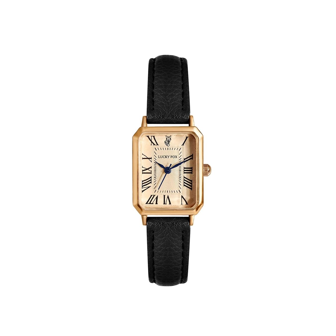 Women Retro Square Quartz Watch Leather Strap Casual Wristwatch