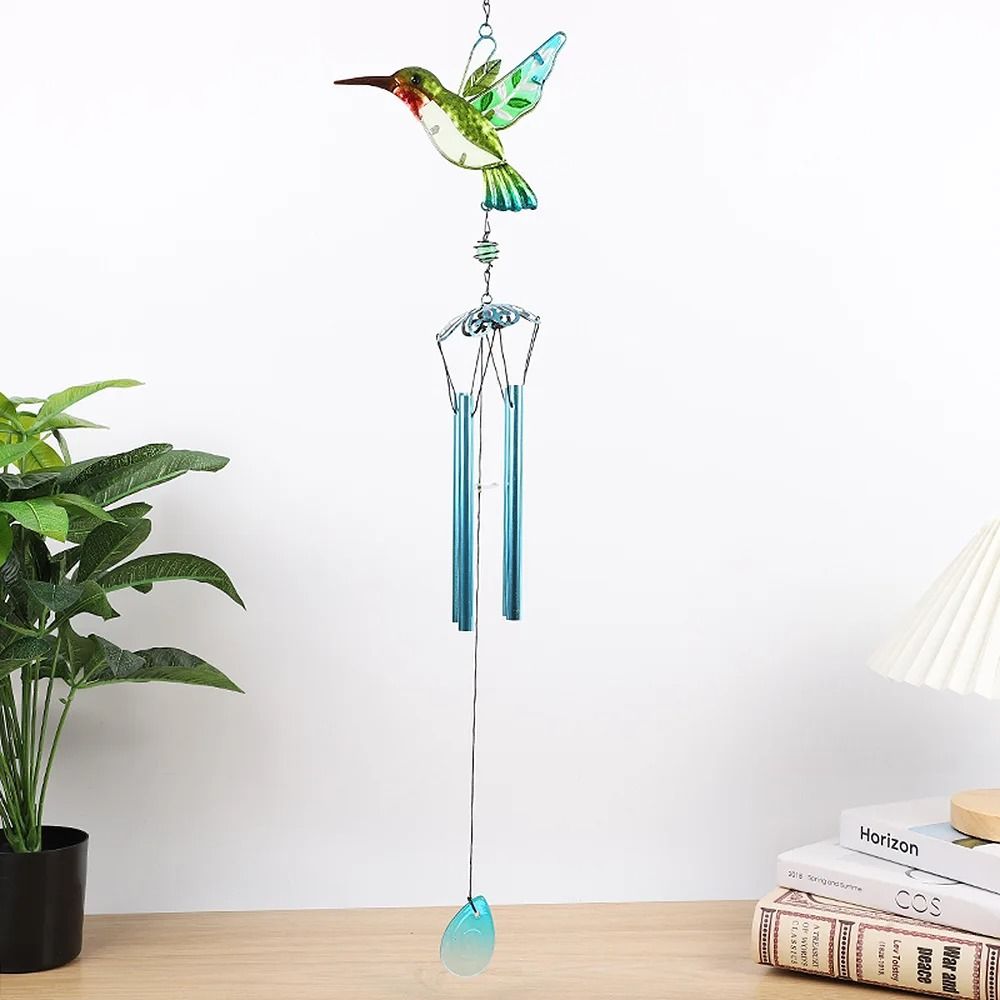 Artisanal Architectural Hummingbird and Dragonfly Wind Chime