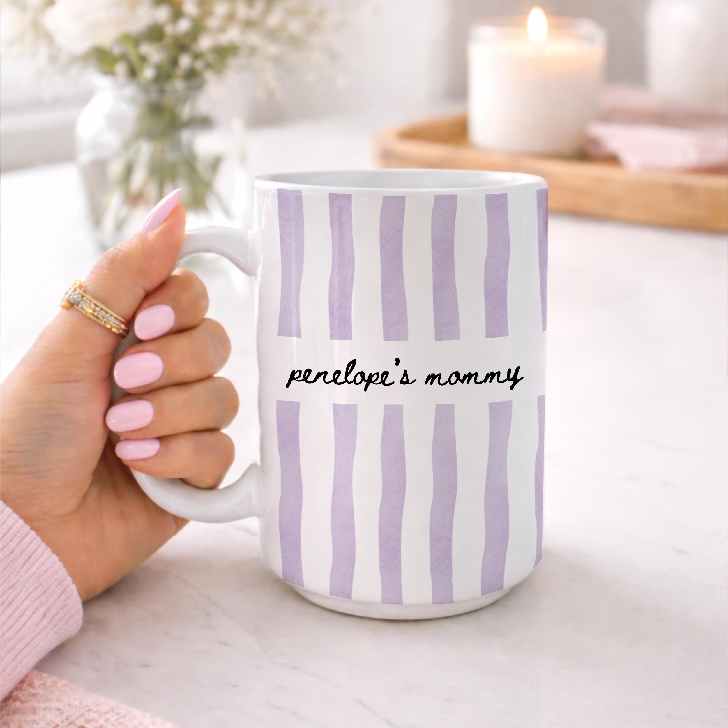 Personalized Mama Mug Custom Name Coffee Cup Cute Minimalist Mom Gift Ceramic Mug