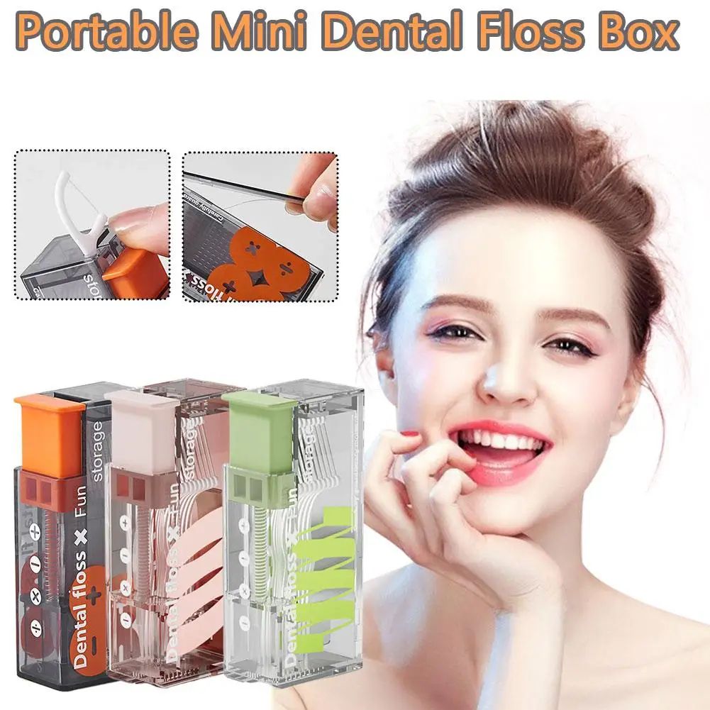 Refillable Pop-Up Dental Floss Dispenser, Portable Floss Storage Box for Clean On-the-Go Smiles