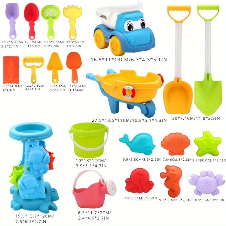 Kids Beach Toy Set with ATV Sand Digging Kit and Bucket Fun Beach Play Set for Toddlers