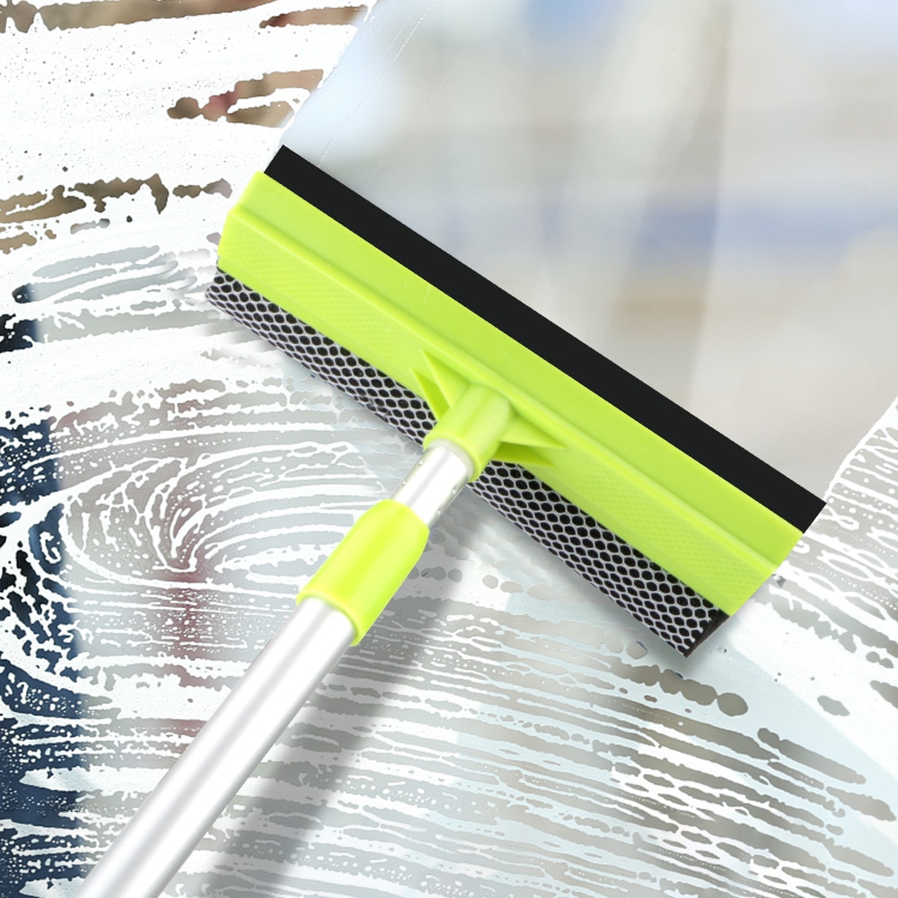 Adjustable Long Handle Window Glass Cleaner - Double-sided Brush for Household Cleaning