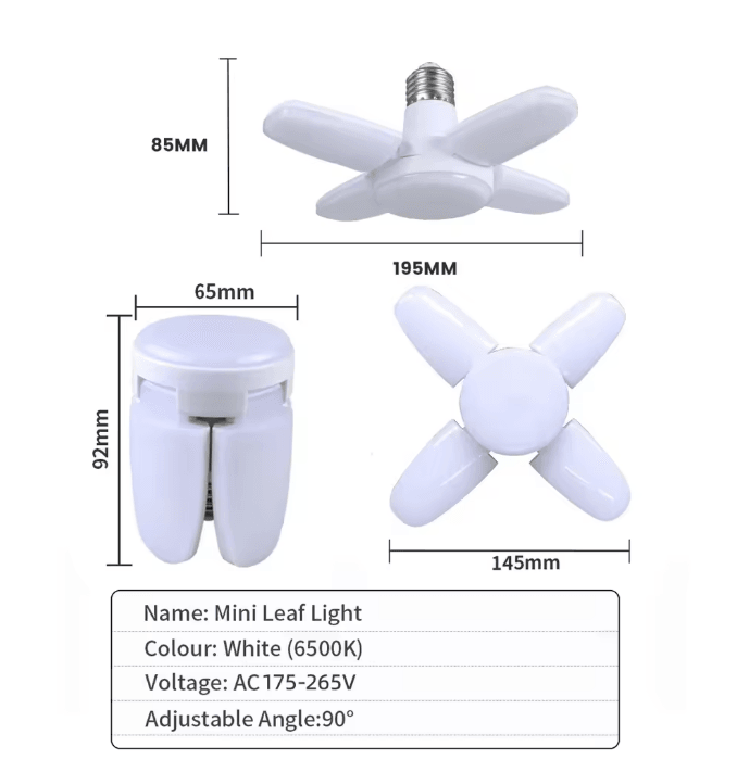 Foldable LED Garage Ceiling Light Bulb