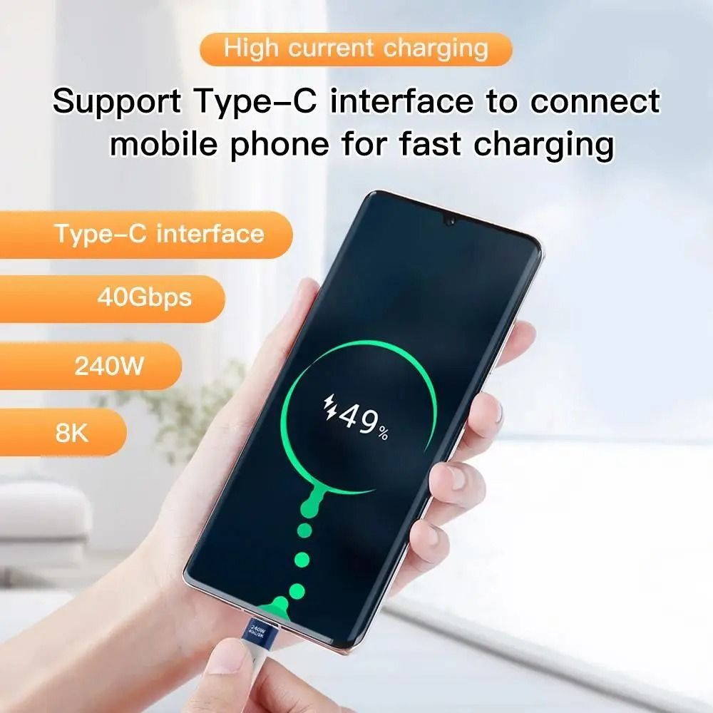 USB4 40Gbps USB C Cable Short PD 240W Fast Charging and 8K Video Data Cord