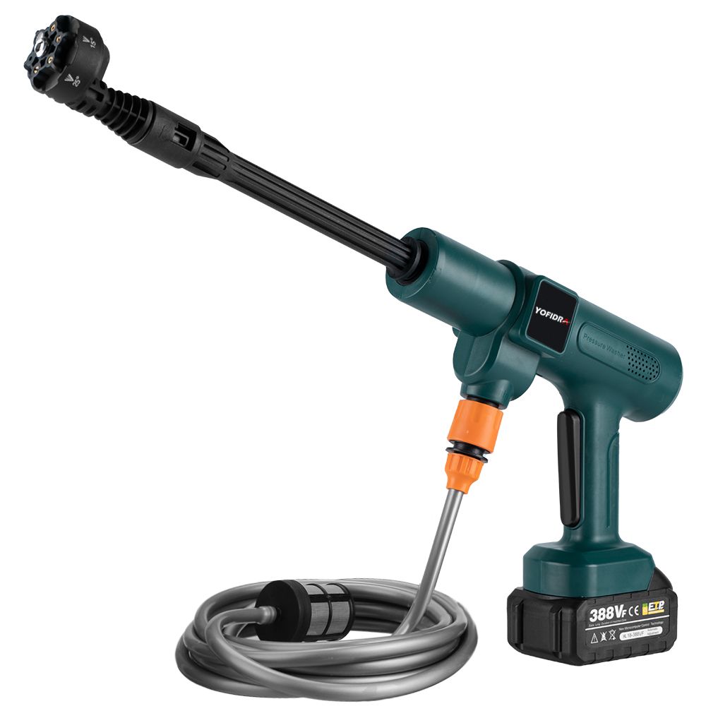 Cordless 200Bar High Pressure Washer, 6-in-1 Brushless Foam Generator for Household Cleaning & Garden Tool Use