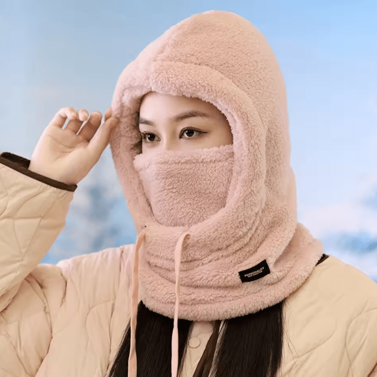 WarmHood Drawstring Winter Balaclava – Thermal Hooded Scarf & Neck Cover