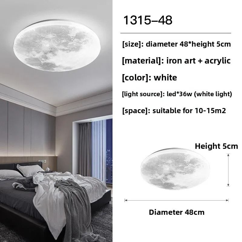Modern Lunar Design Round LED Ceiling Lamp