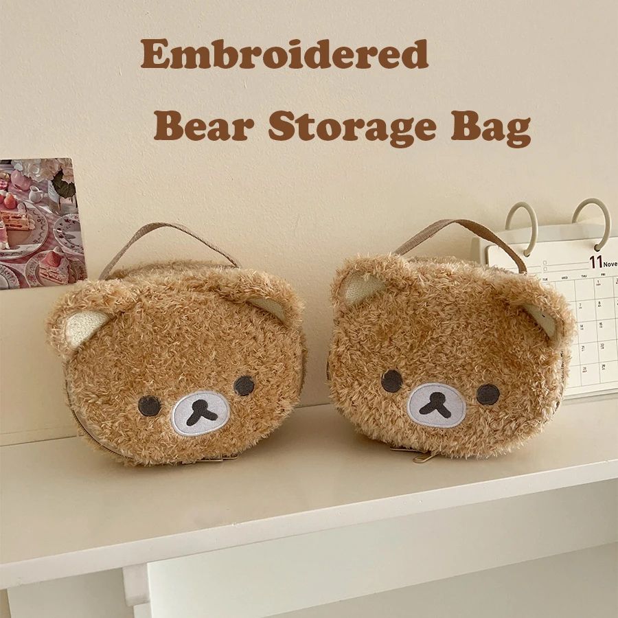 Anime Plush Bear Makeup Case Cosmetic Bag