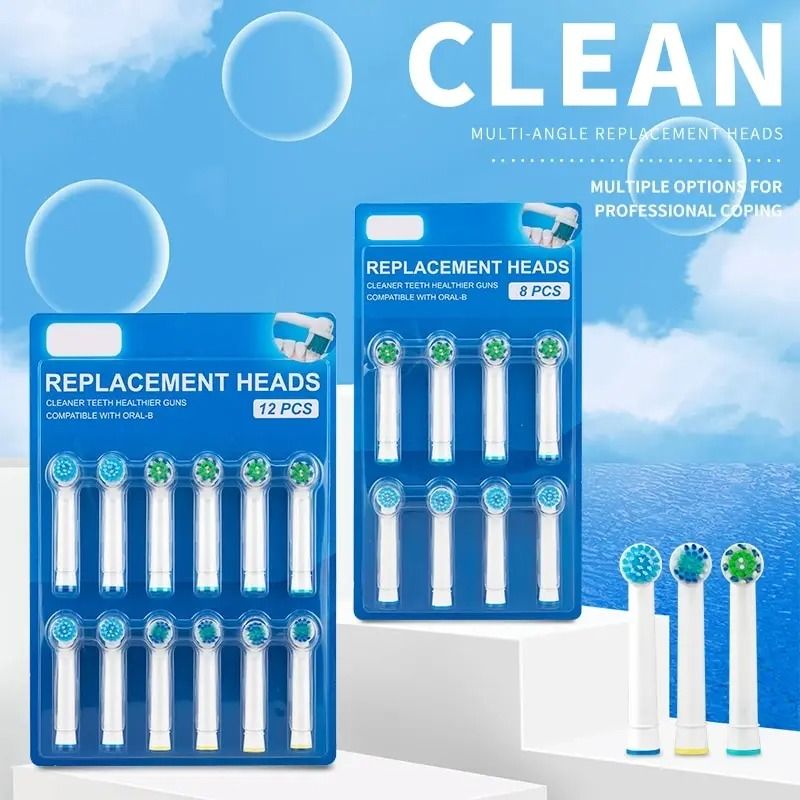 Universal Precision Clean Replacement Brush Heads for Oral-B | 8-Piece Value Pack