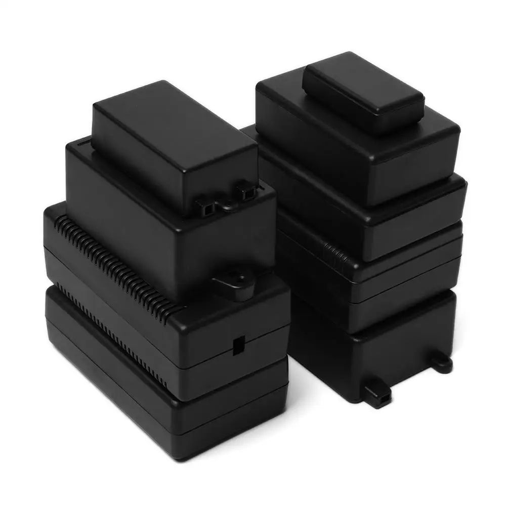 Waterproof ABS Electronic Enclosure Box | Black Instrument Project Case Housing for DIY Circuits, Electronics Storage