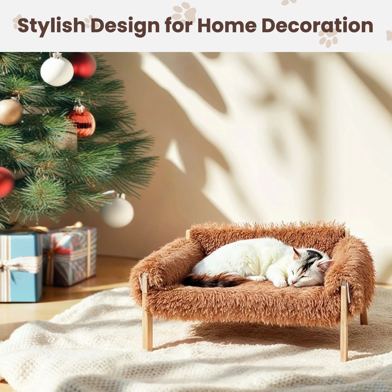 Raised Plush Cat Sofa Bed