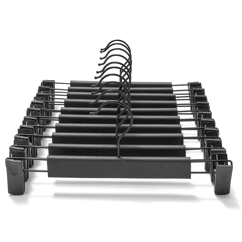 Space-Saving Pants Hangers with Adjustable Clips for Clothes Jeans Skirt