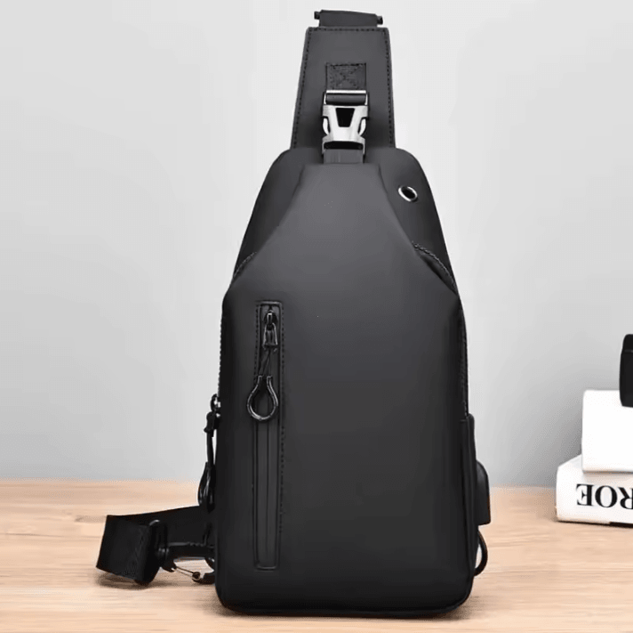 Men Chest Bag – Outdoor Casual Crossbody Bag with USB Charging Port