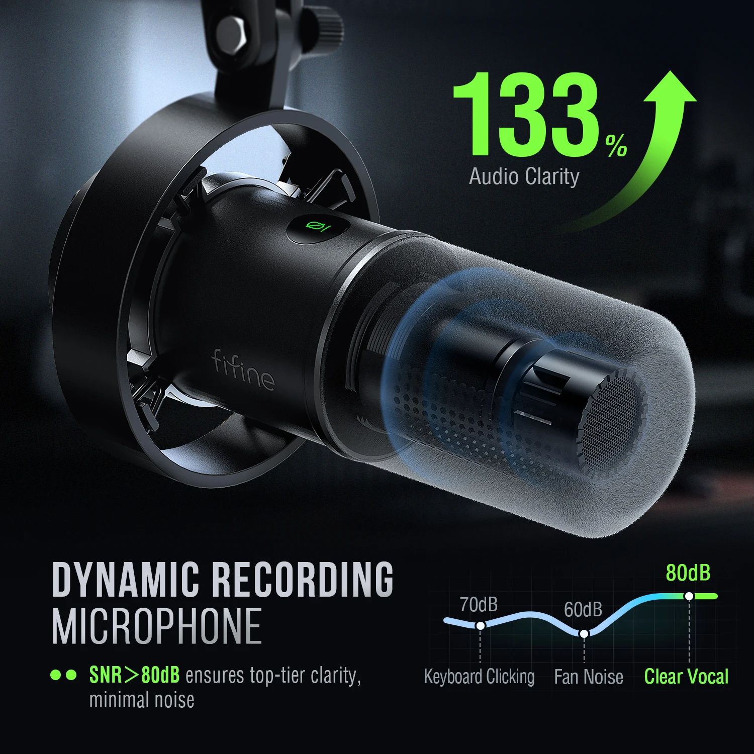Studio Quality FIFINE K688 Mic,Dual USB/XLR Dynamic Microphone with Volume Control &Shock Mount for Podcasting/Streaming