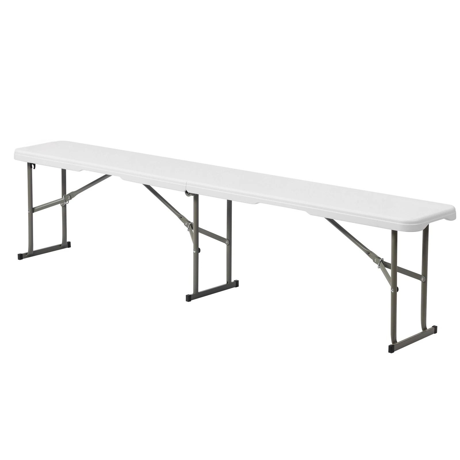 Foldable Patio Bench Tabletop Garden Party - Outdoor Plastic Table for Easy Storage