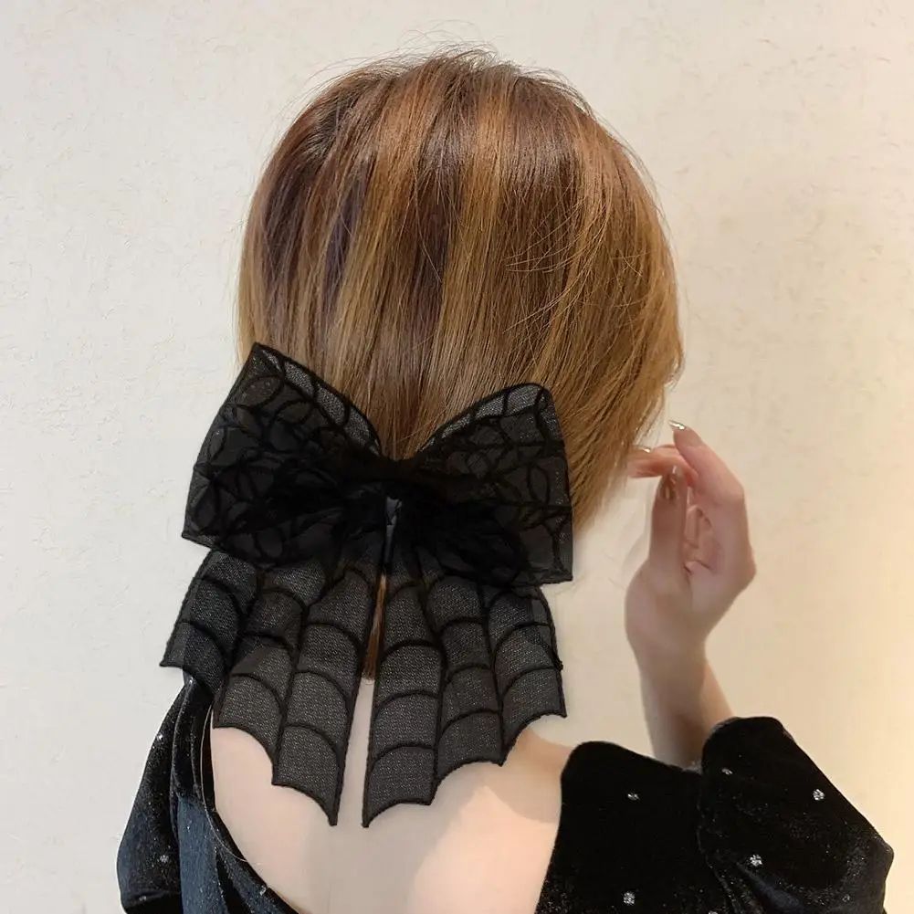 Halloween Spider Web Bow Hair Clips