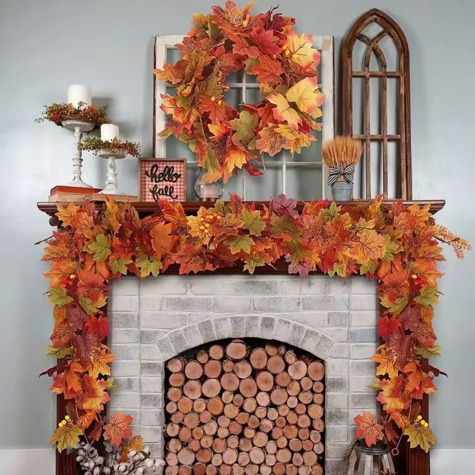 Harvest Glow Maple & Fruit Vine Garland