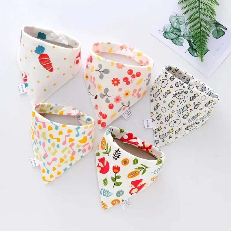 Pure Cotton 360° Waterproof Bandana Bibs (5-Pack)