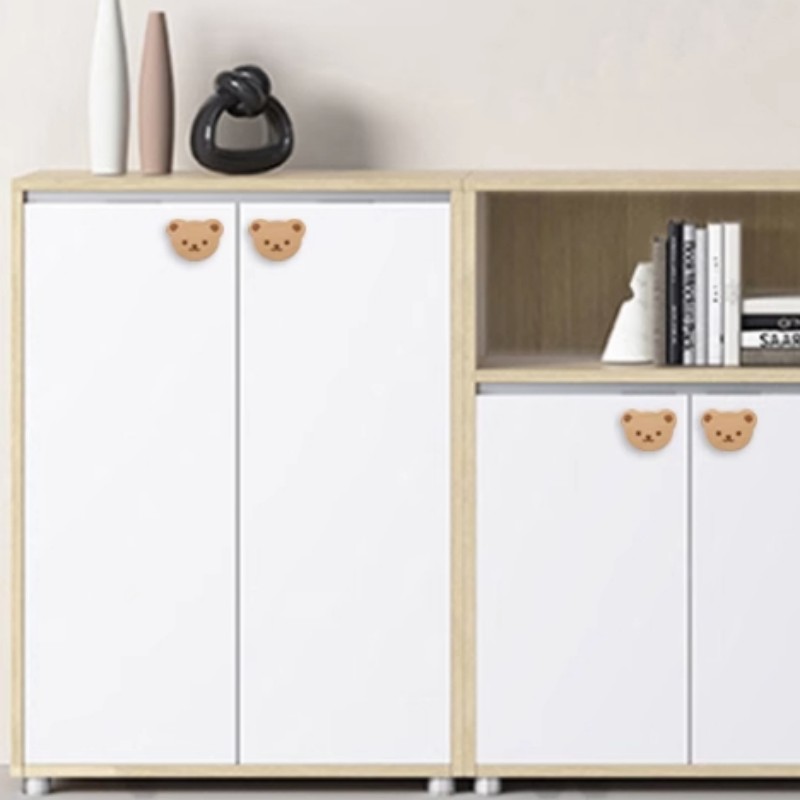 Bear Wooden Cabinet Knobs for Kids Dressers and Wardrobes