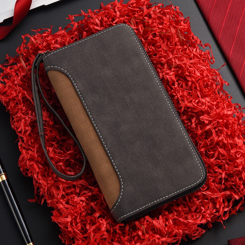 Mens Multi Functional Long Wallet Large Capacity Zipper Coin Purse & Mobile Phone Bag
