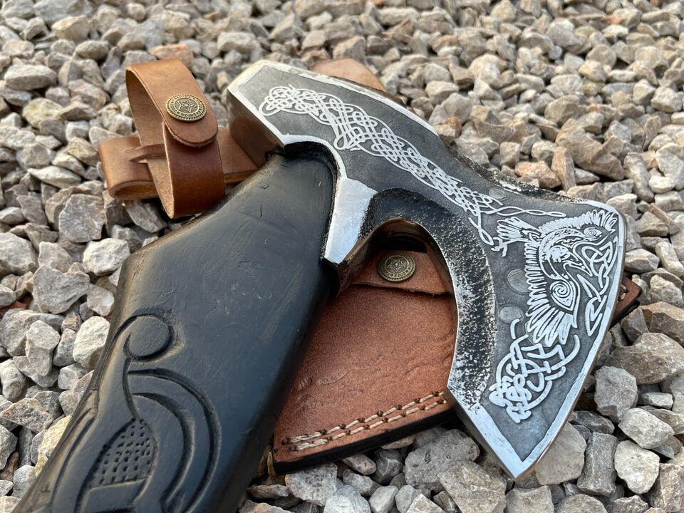 Custom Handmade Carbon Steel Blade Viking Axe Hunting Axe Camping Axe Gift Axe