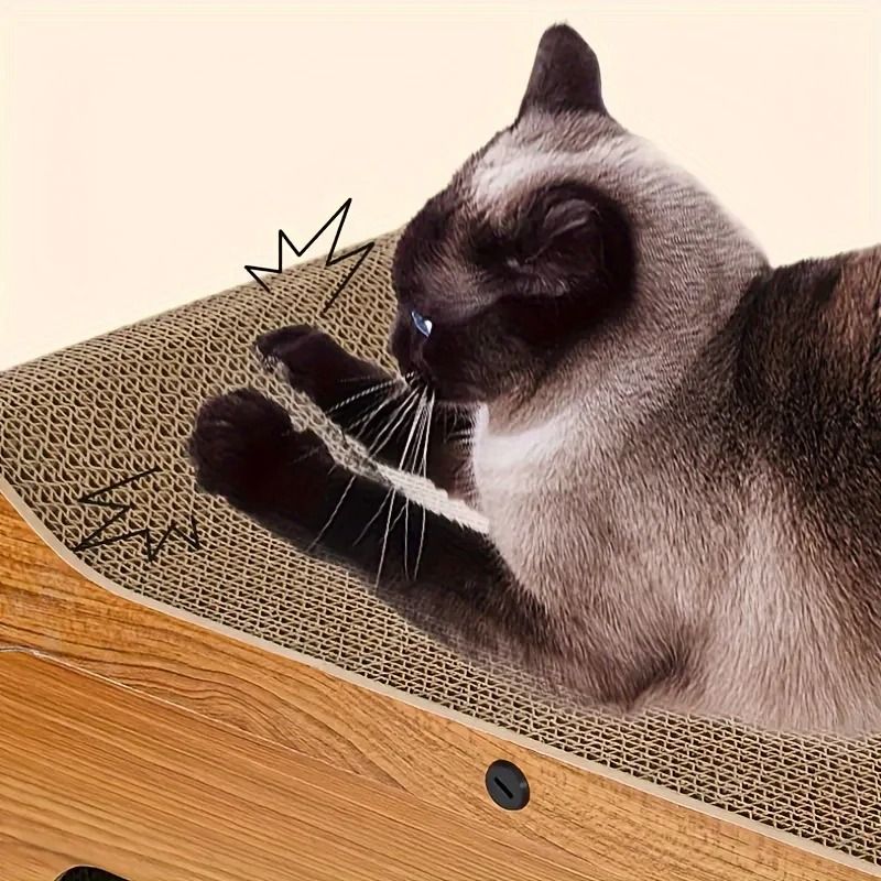 Luxury Cat Scratch Sofa with Durable Cardboard Nest and Interactive Toys