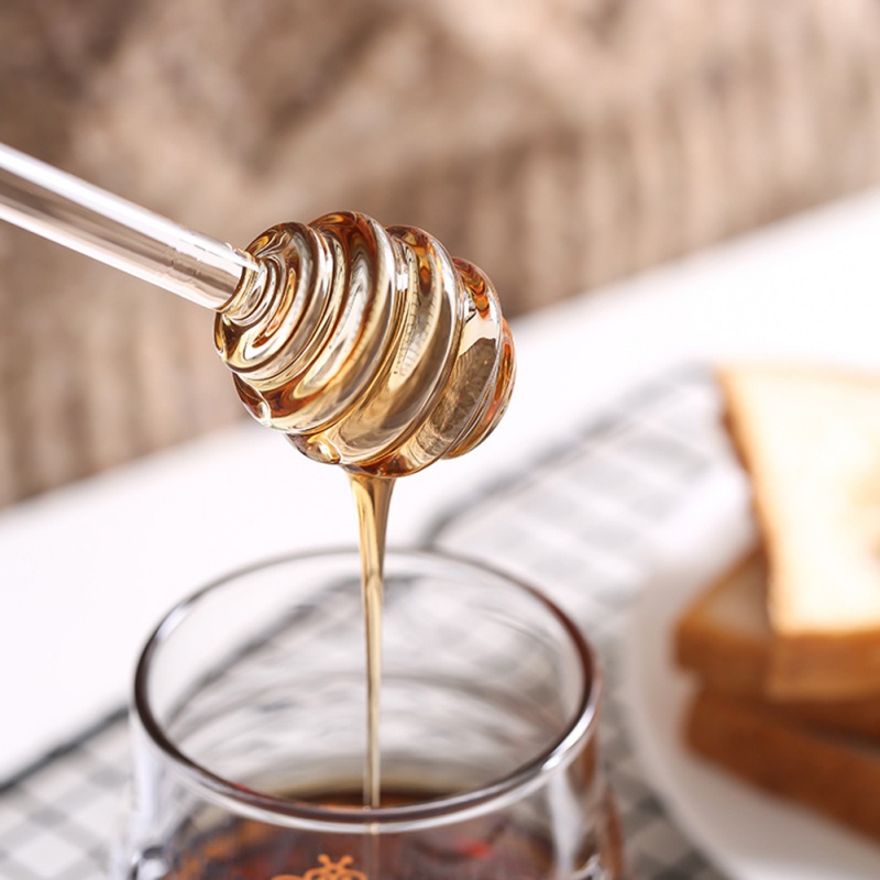 Glass Honey Mixing Stirrer, 6inch Honey Dipper Stick, Honey Spoon for Honey Jar Dispenser