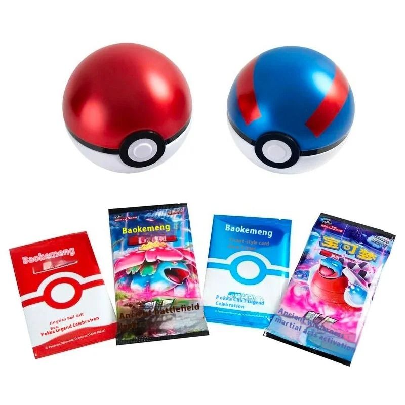 Pokemon Card Gift Box Pokeball Style Premium Trading Card Set