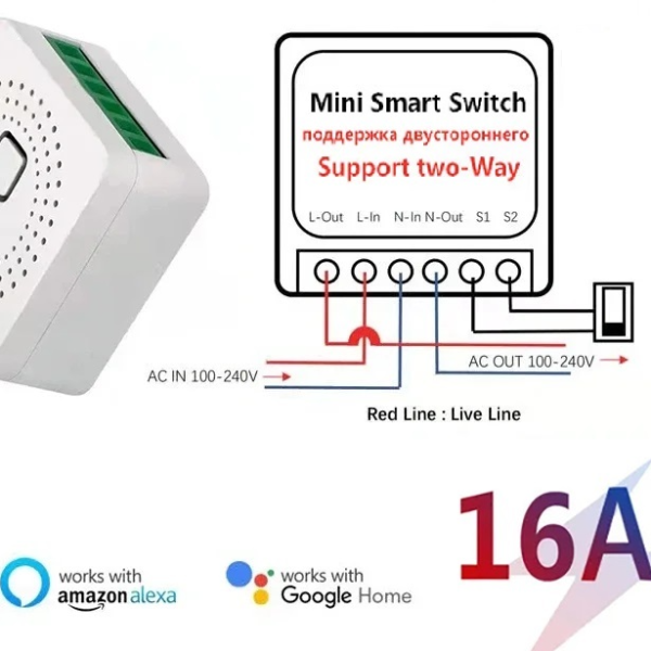 Smart Mini WiFi Switch Module Voice Control with Alexa & Google Home