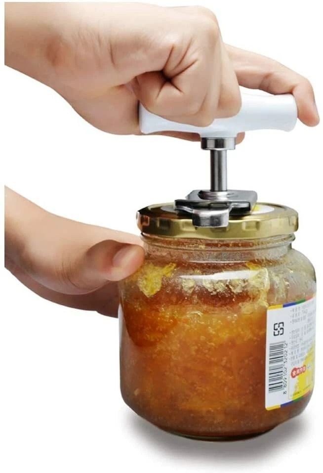 Easy Grip Adjustable Bottle Opener, Stainless Steel Jar Lid Remover, Twist Off Can Tool
