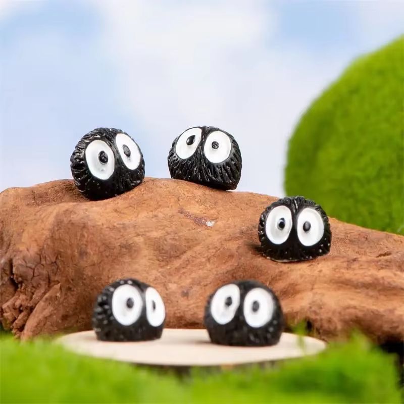Mini Dust Ball Elf Resin Figurines Set for Fairy Garden and Micro Landscape Decor