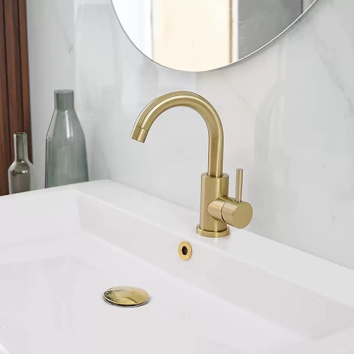 Flexible Kitchen Faucet Swivel Stainless Steel Gold Mixer Tap