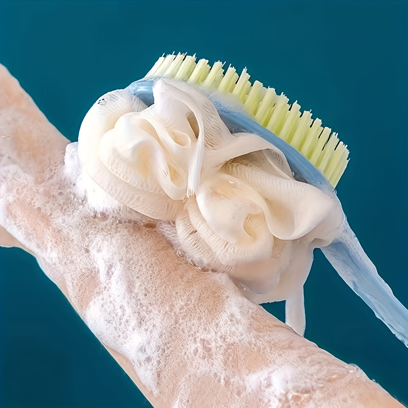 Exfoliating Body Scrubber with Long Handle Soft Bath Brush & Skin Massager