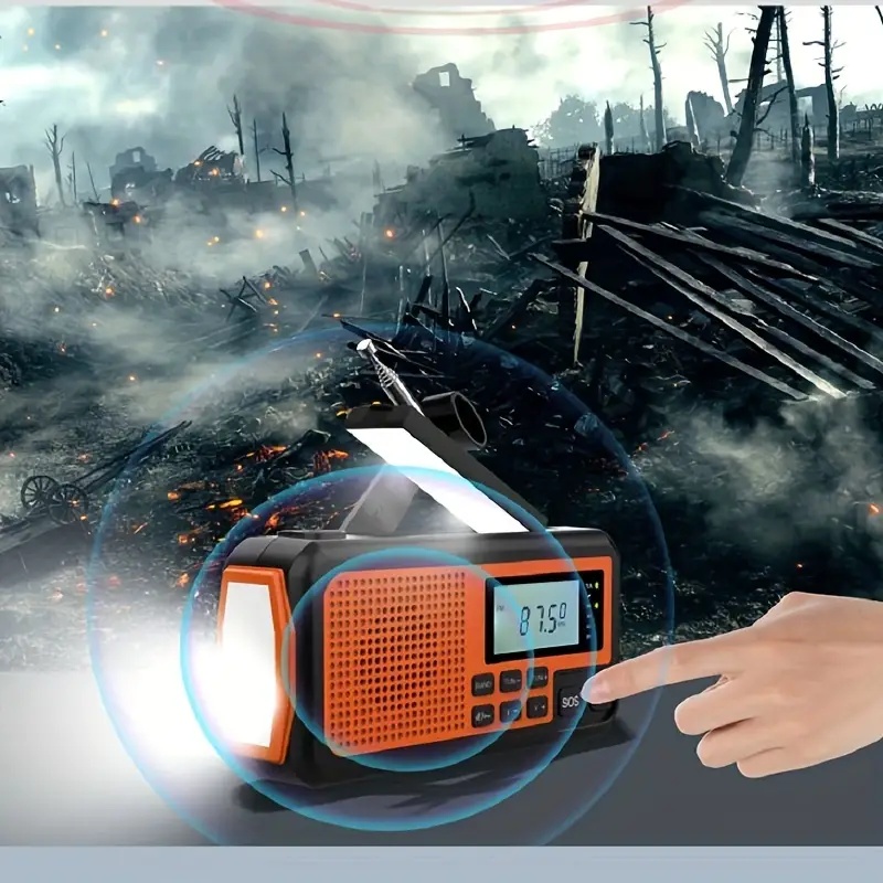 Hand Crank Emergency Radio with Solar Charger Flashlight and Power Bank