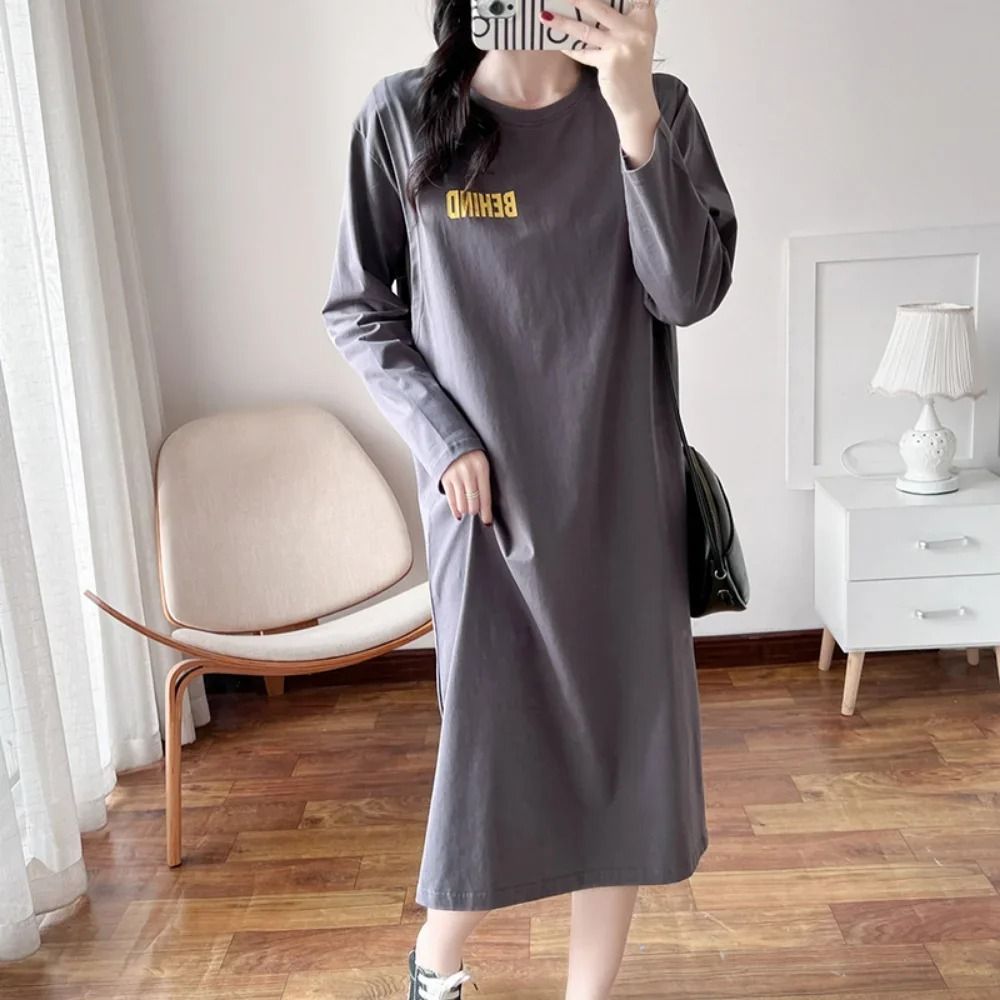 Casual Printed Maternity and Breastfeeding T-Shirt Dress