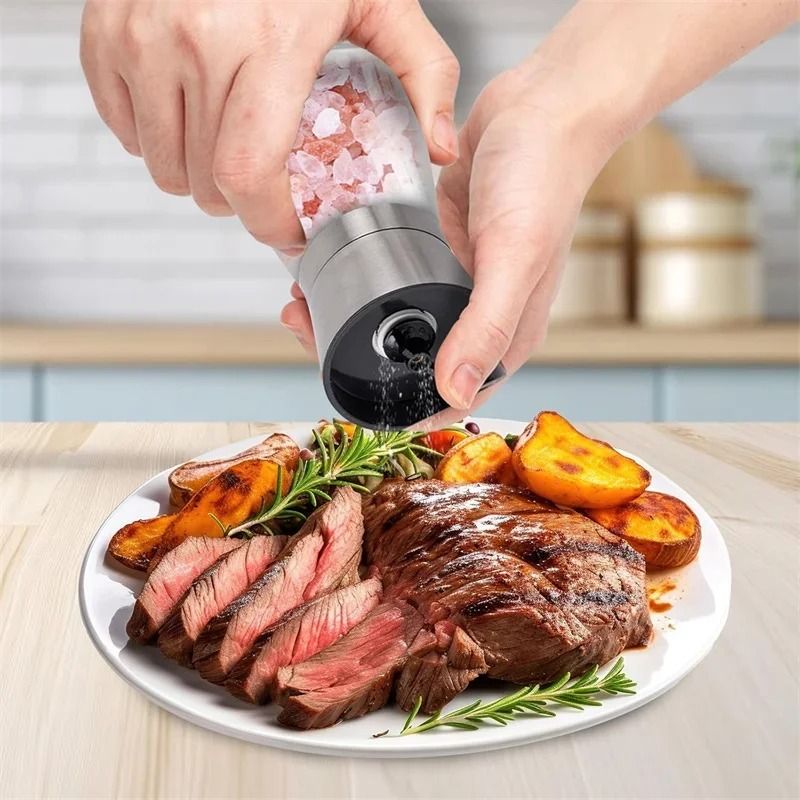 Stainless Steel Manual Salt and Pepper Grinder Set