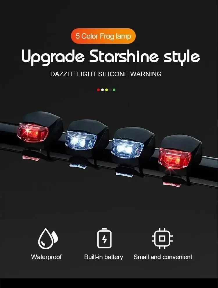 Waterproof Silicone Bicycle Light Set | High-Visibility Front Headlamp & Rear Safety Taillight