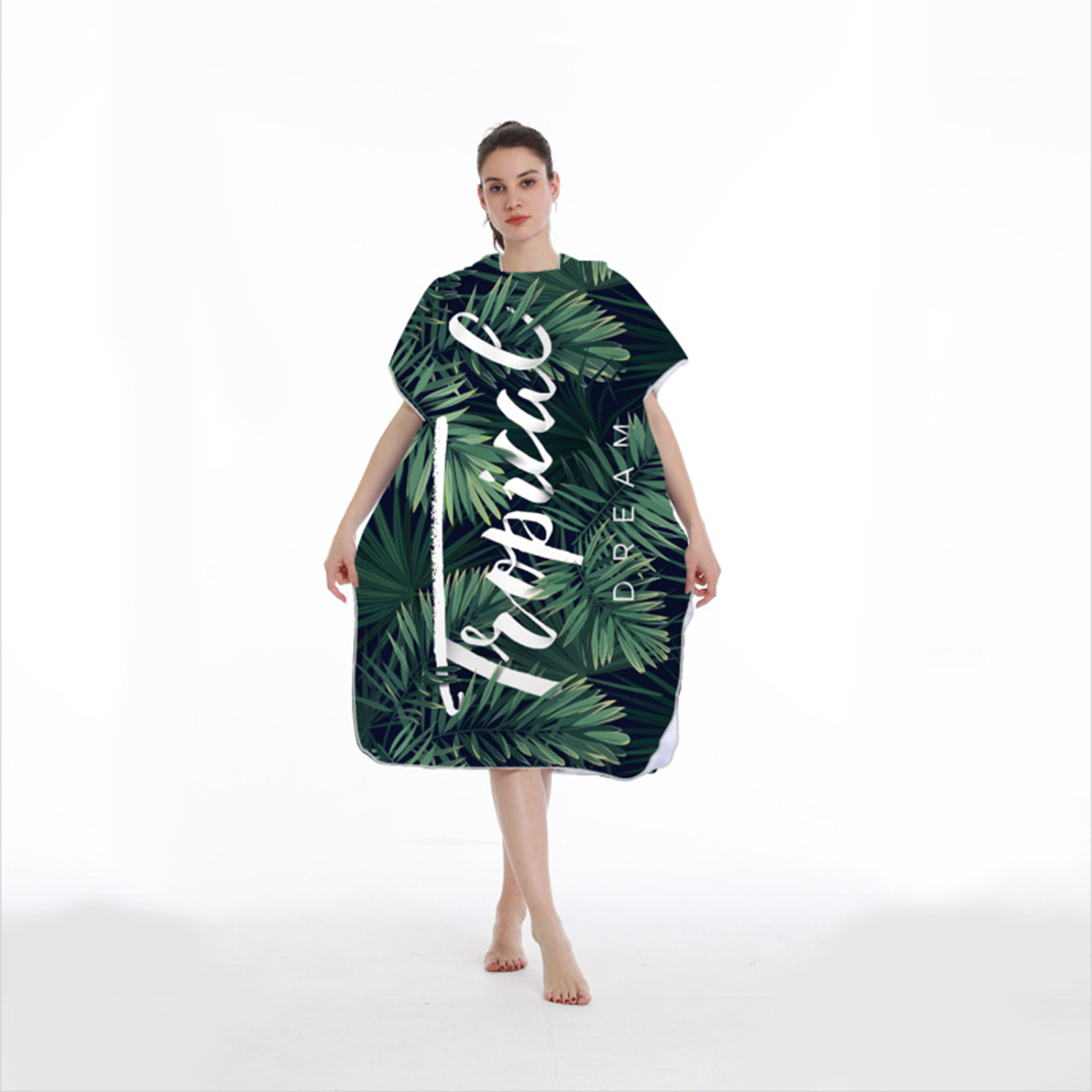 Quick Dry Microfiber Adult Hooded Towel Poncho Surf Changing Robe