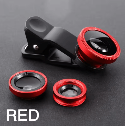 3-in-1 Smartphone Camera Lens Kit – Fisheye, Wide Angle & Macro Clip-On Lens