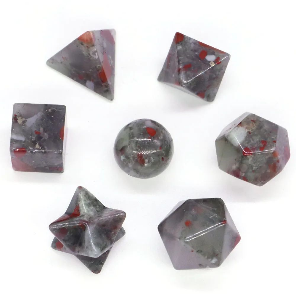 7 Piece Sacred Geometry Crystal Set Platonic Solids