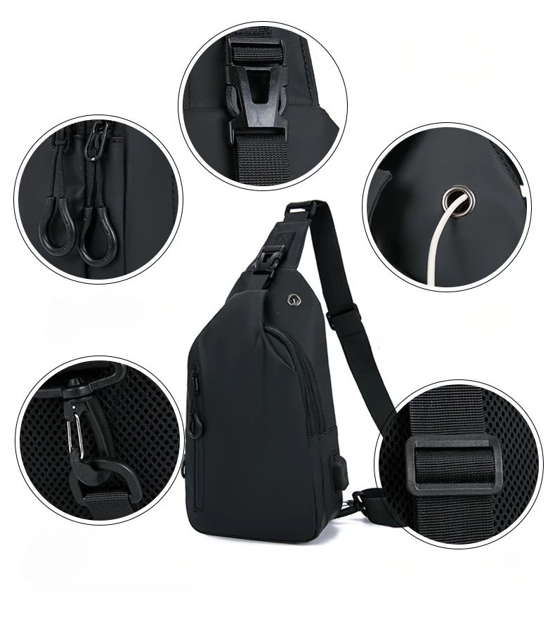 Men Nylon Crossbody Chest Bag