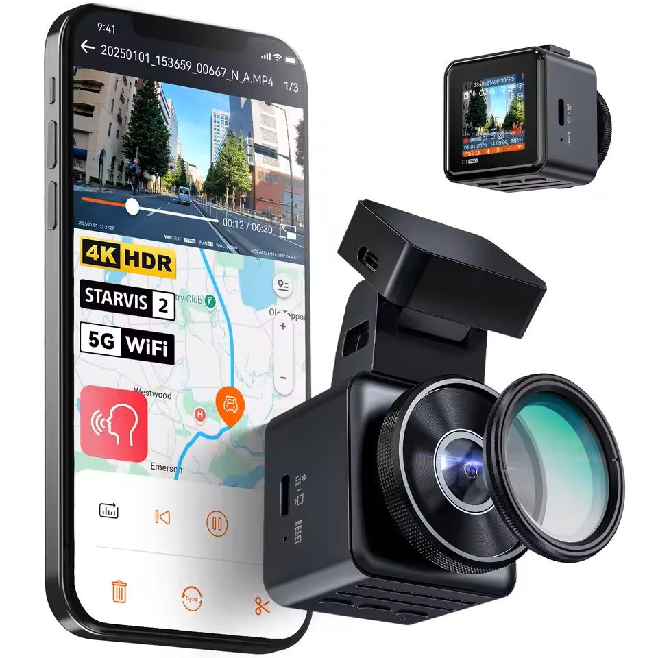 4K Mini Dash Cam with HDR Night Vision and GPS WiFi Tracking