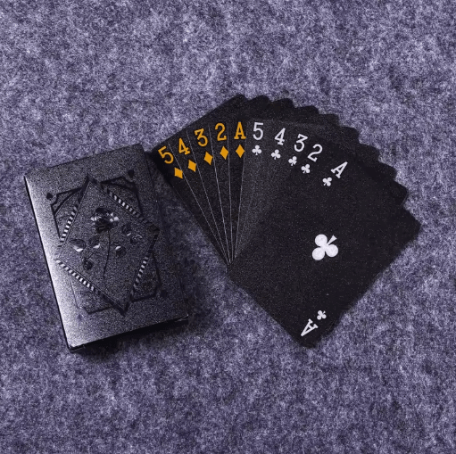 Black Gold Waterproof Playing Cards Luxury Poker Deck for Games Magic Collectors