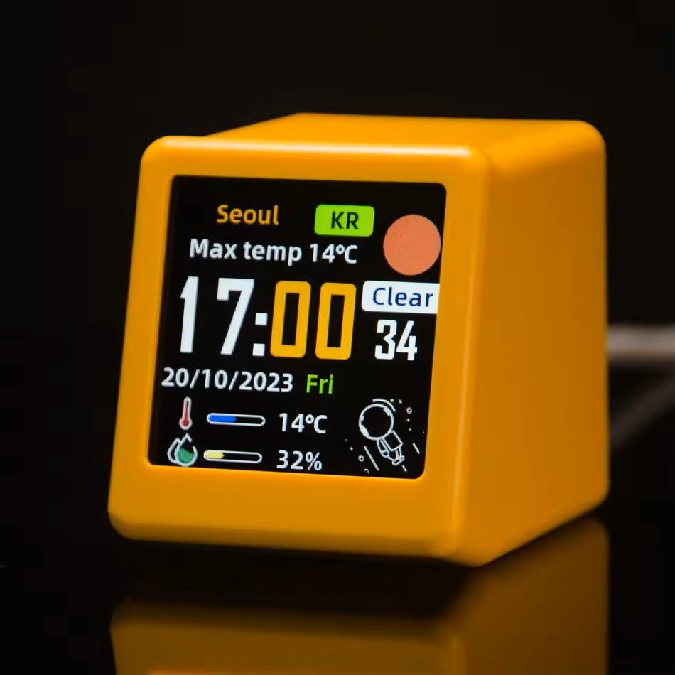 GeekMagic Ultra Smart WiFi Weather Station Bed Clock with Photo Display and GIF Animation