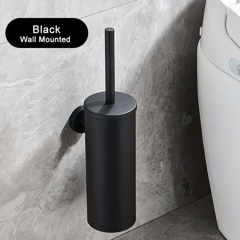Stainless Steel Wall-Mounted Toilet Brush Set
