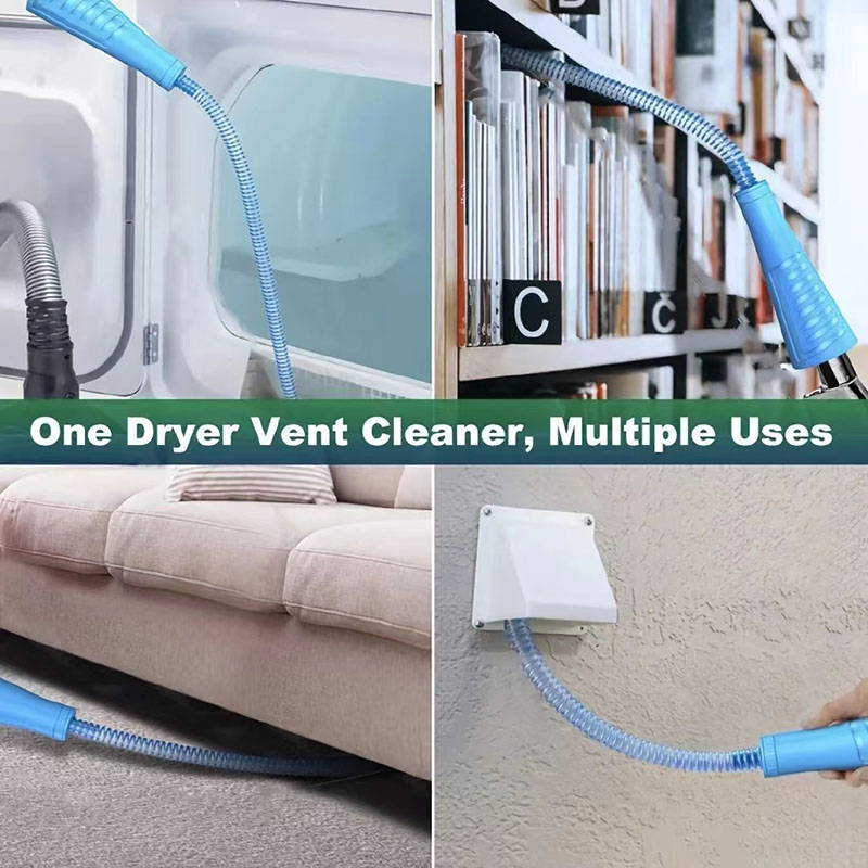 Bendable Dryer Vent Cleaner Kit  Vacuum Attachment with Guide Wire & Lint Remover Hose